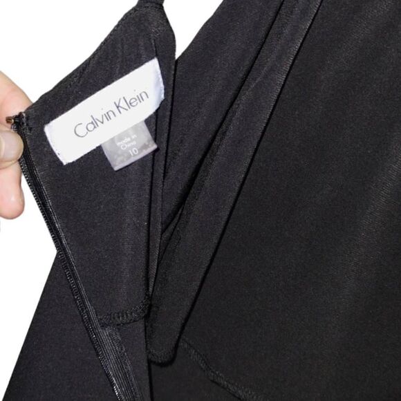 Calvin Klein Womens Gown Sz 10 Black Knit Maxi Witchycore Halloween Wedding y2k - Picture 7 of 11